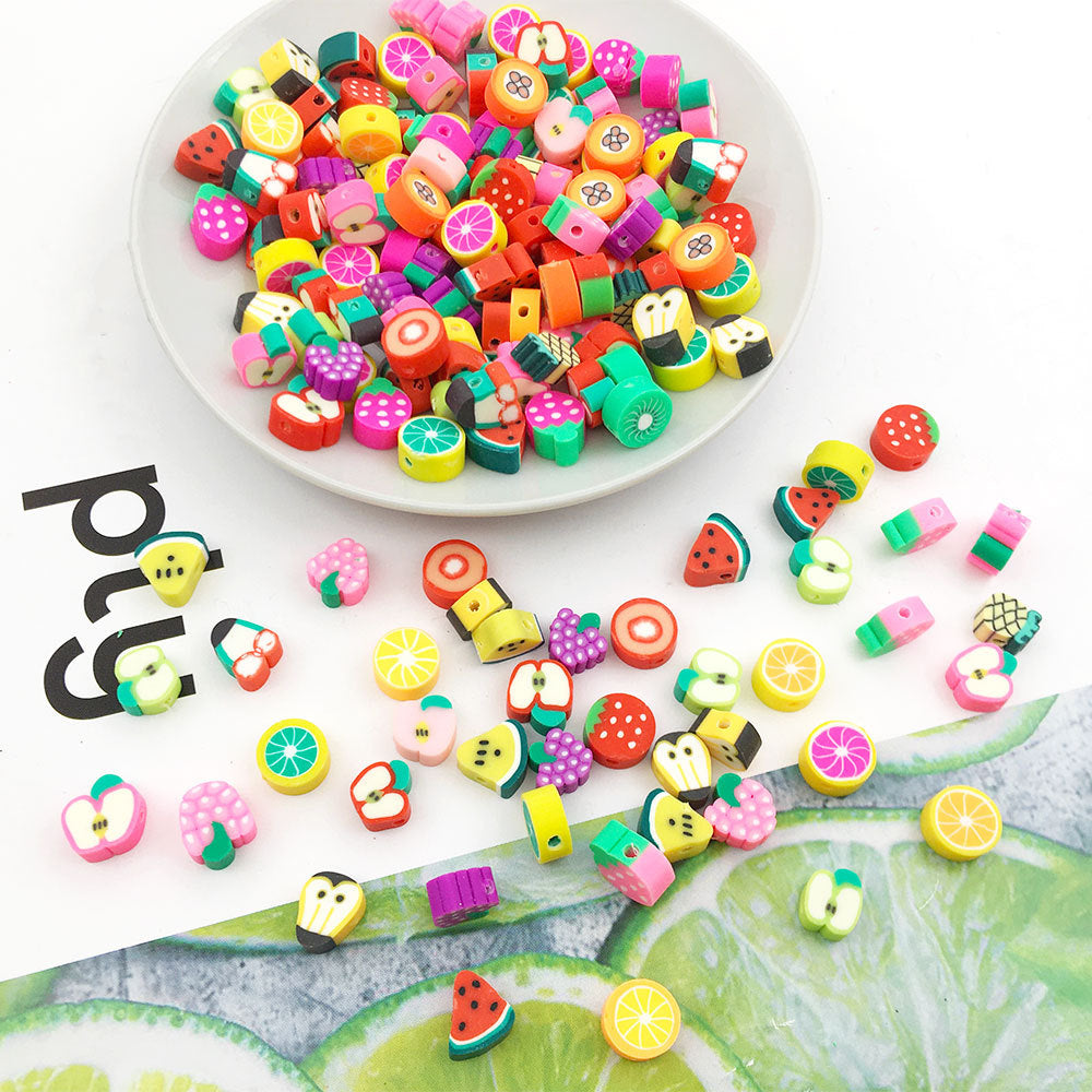Wholesale 100PCS/Pack Fruit Soft Pottery Beads 9mm Bracelet Accessories